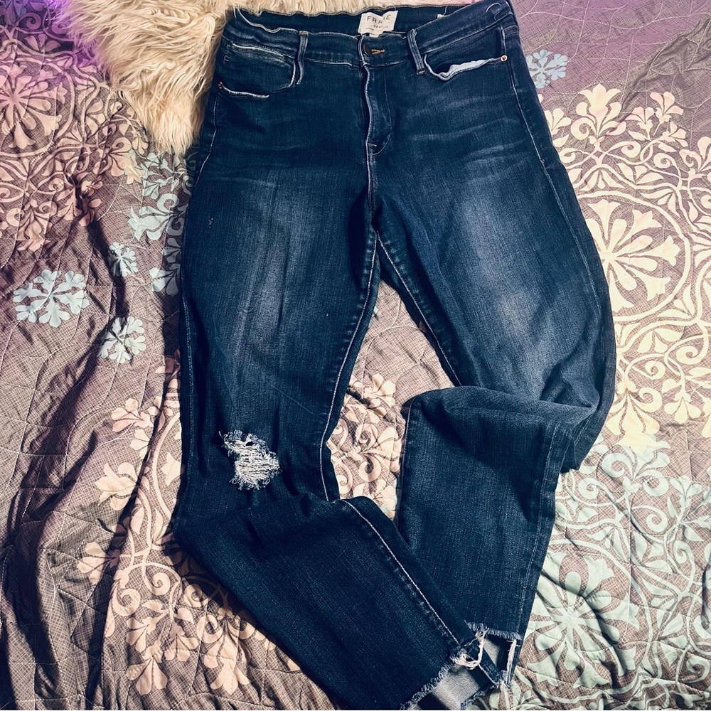 Frame Le High Skinny Raw Hem Jeans